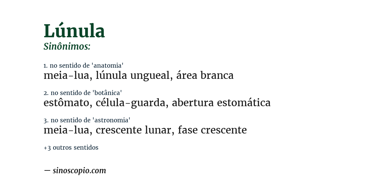 Sinônimo de lúnula