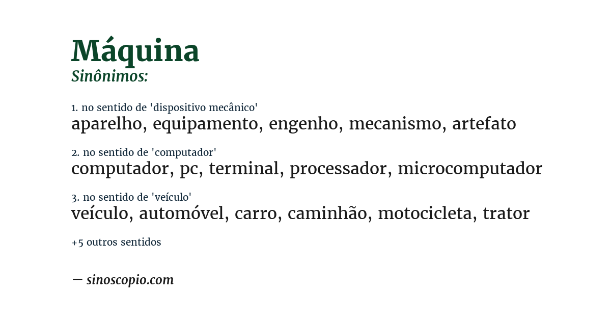 Sinônimo de máquina