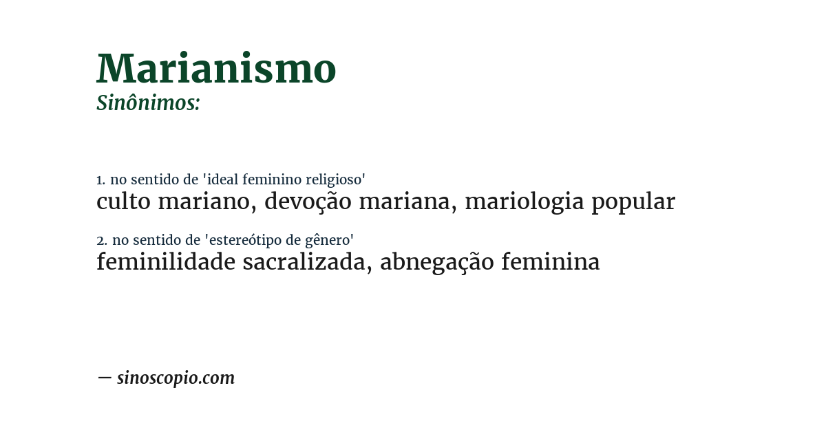 Sinônimo de marianismo