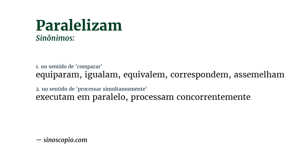 Sinônimo de paralelizam
