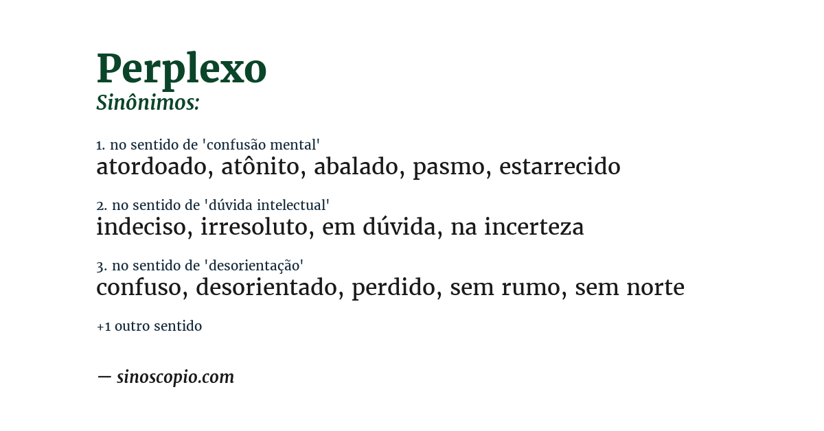 Sinônimo de perplexo