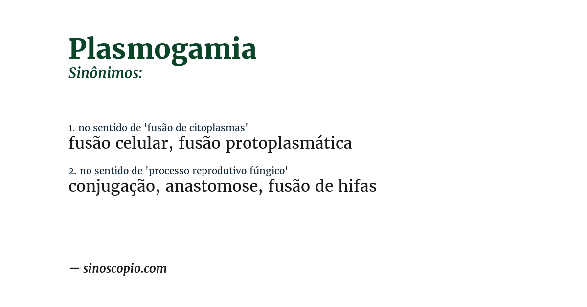 Sinônimo de plasmogamia