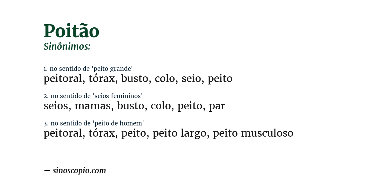 Sinônimo de poitão