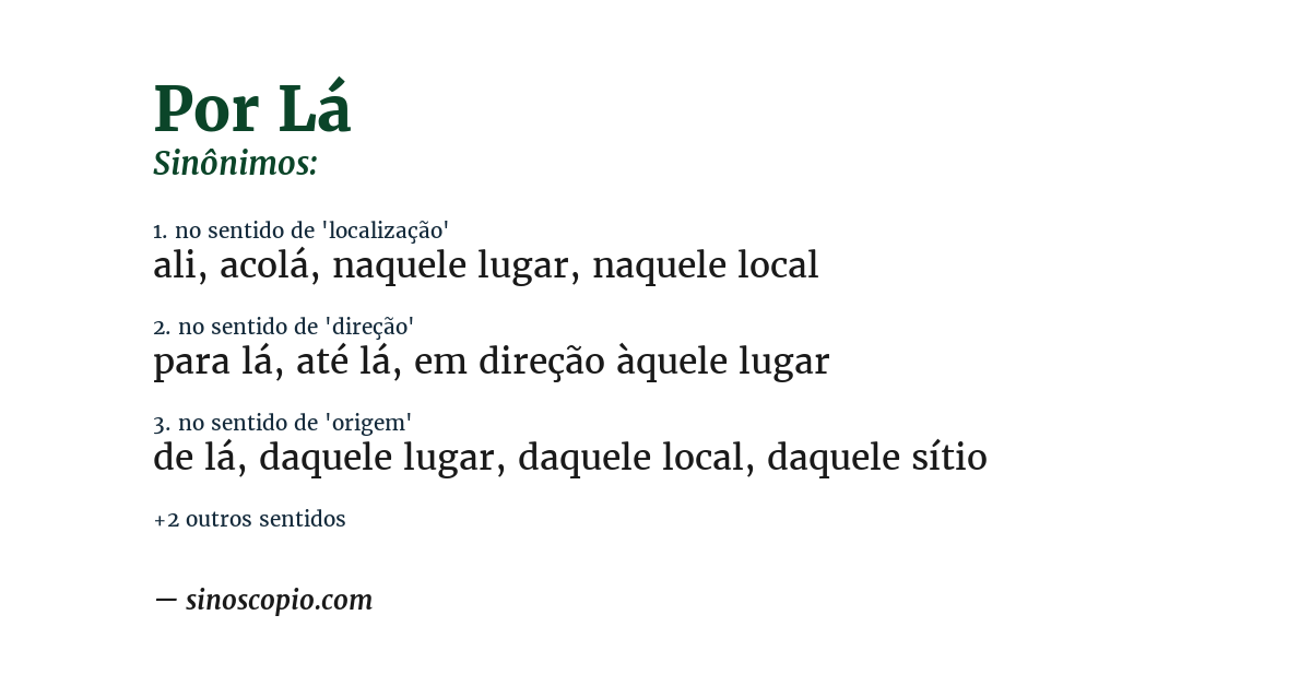 Sinônimo de por lá