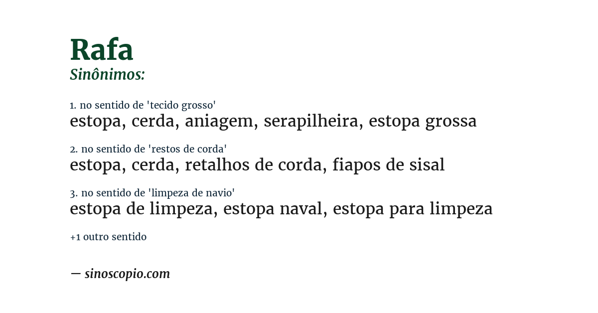 Sinônimo de rafa