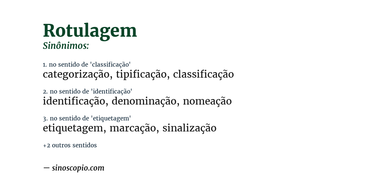 Sinônimo de rotulagem