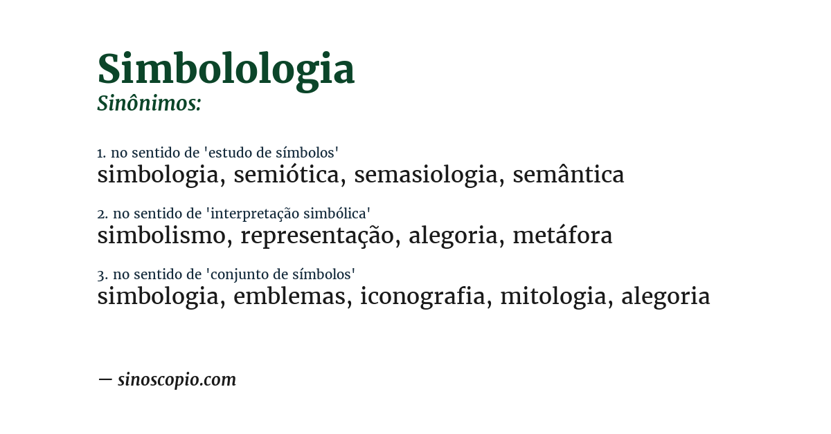 Sinônimo de simbolologia