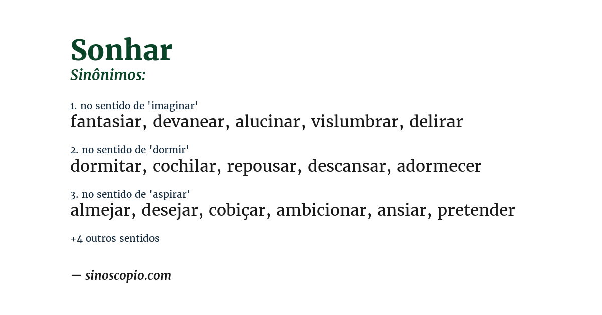 Sinônimo de sonhar