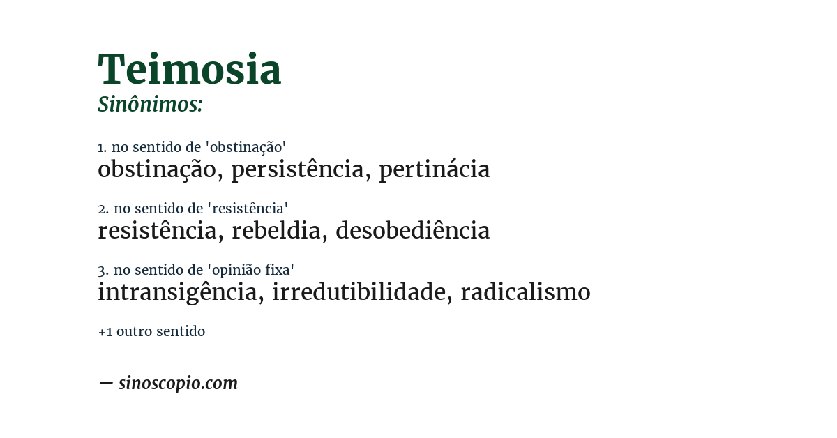 Sinônimo de teimosia