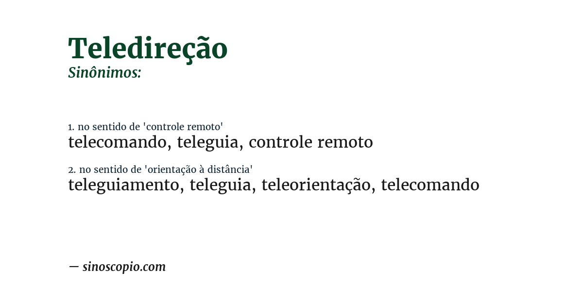 Sinônimo de teledireção