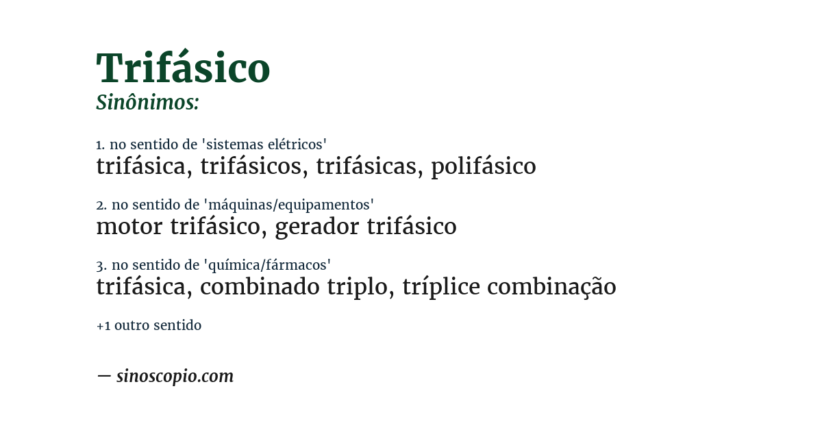 Sinônimo de trifásico