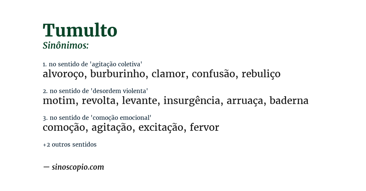 Sinônimo de tumulto