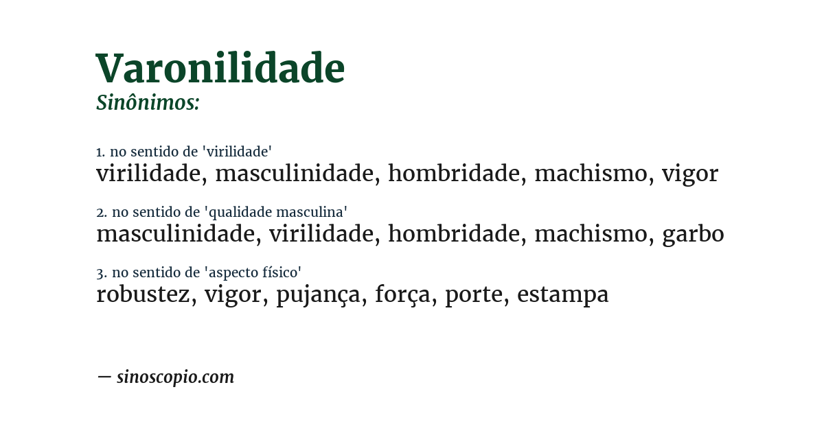 Sinônimo de varonilidade