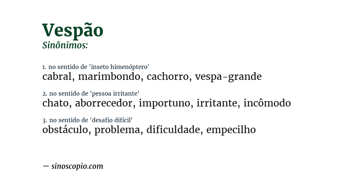 Sinônimo de vespão