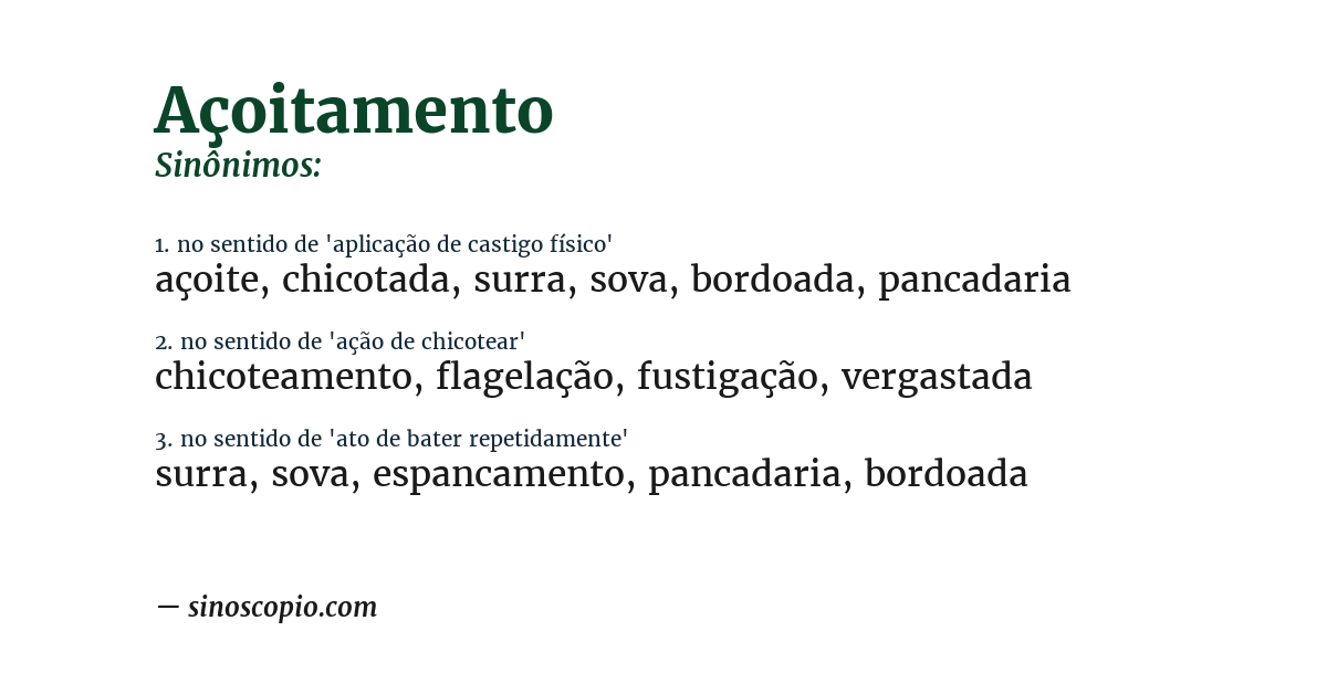 Sinônimo de açoitamento