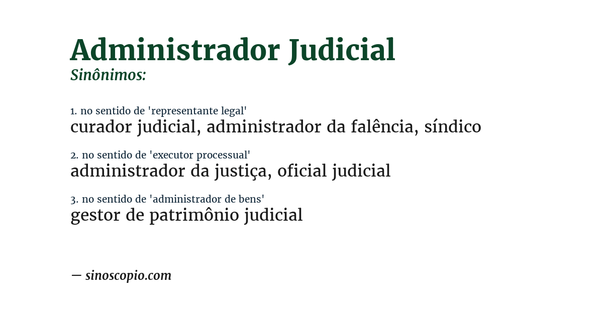 Sinônimo de administrador judicial