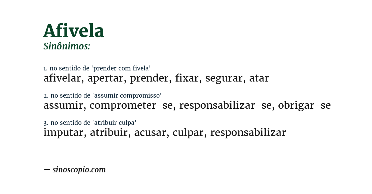 Sinônimo de afivela