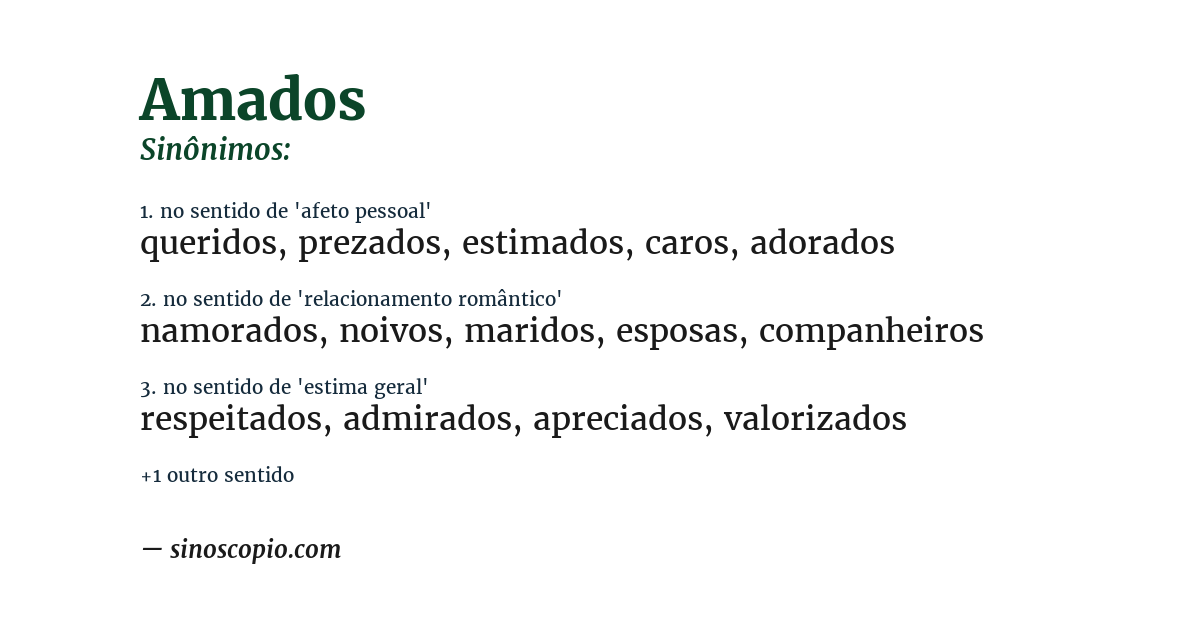 Sinônimo de amados