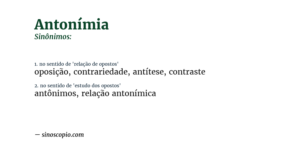 Sinônimo de antonímia