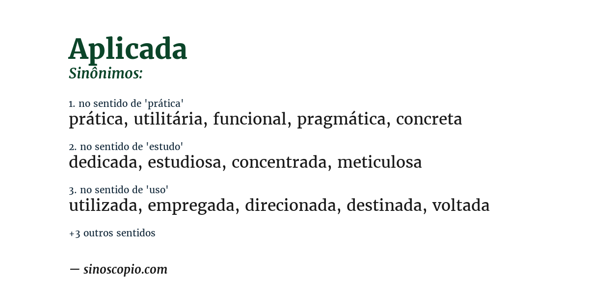 Sinônimo de aplicada