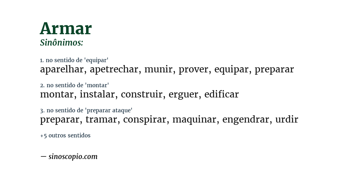 Sinônimo de armar