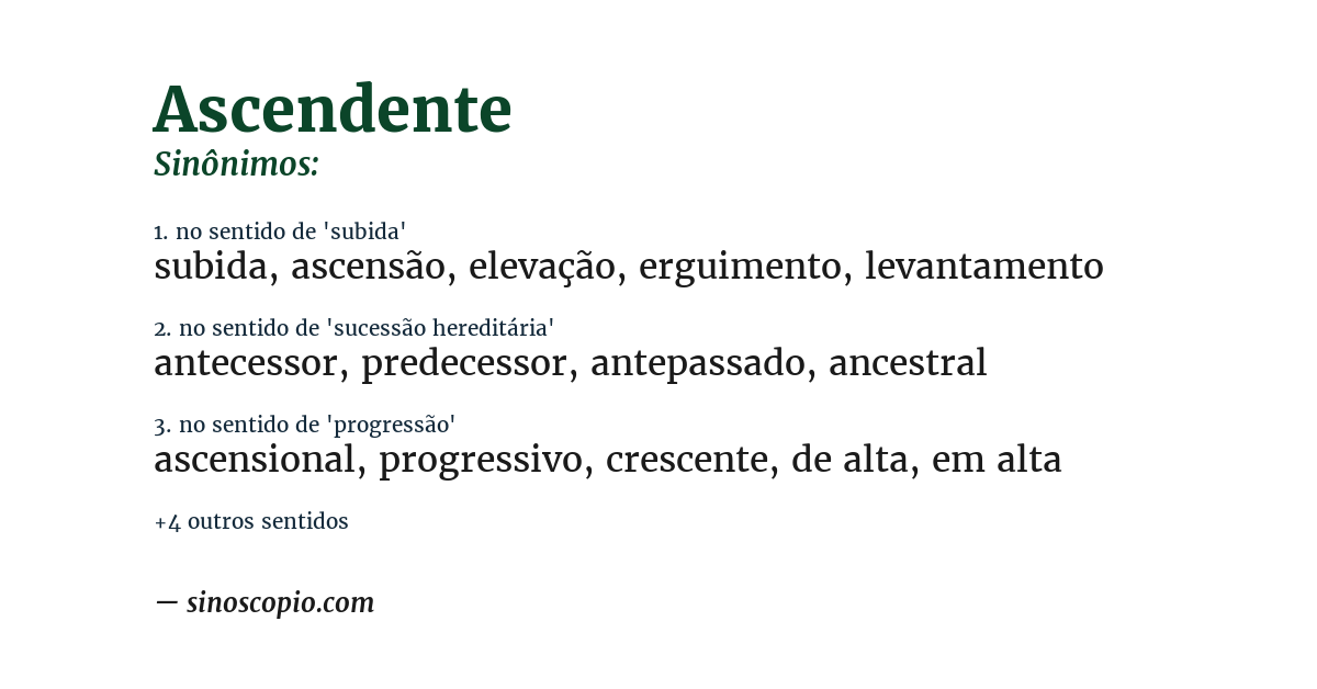 Sinônimo de ascendente
