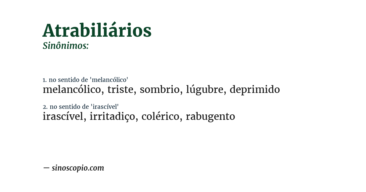 Sinônimo de atrabiliários