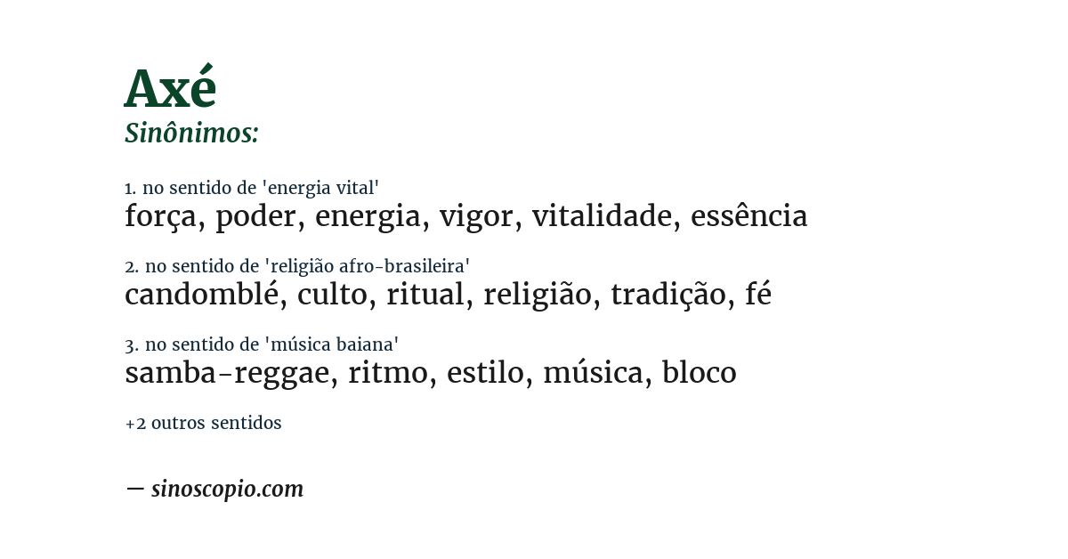 Sinônimo de axé