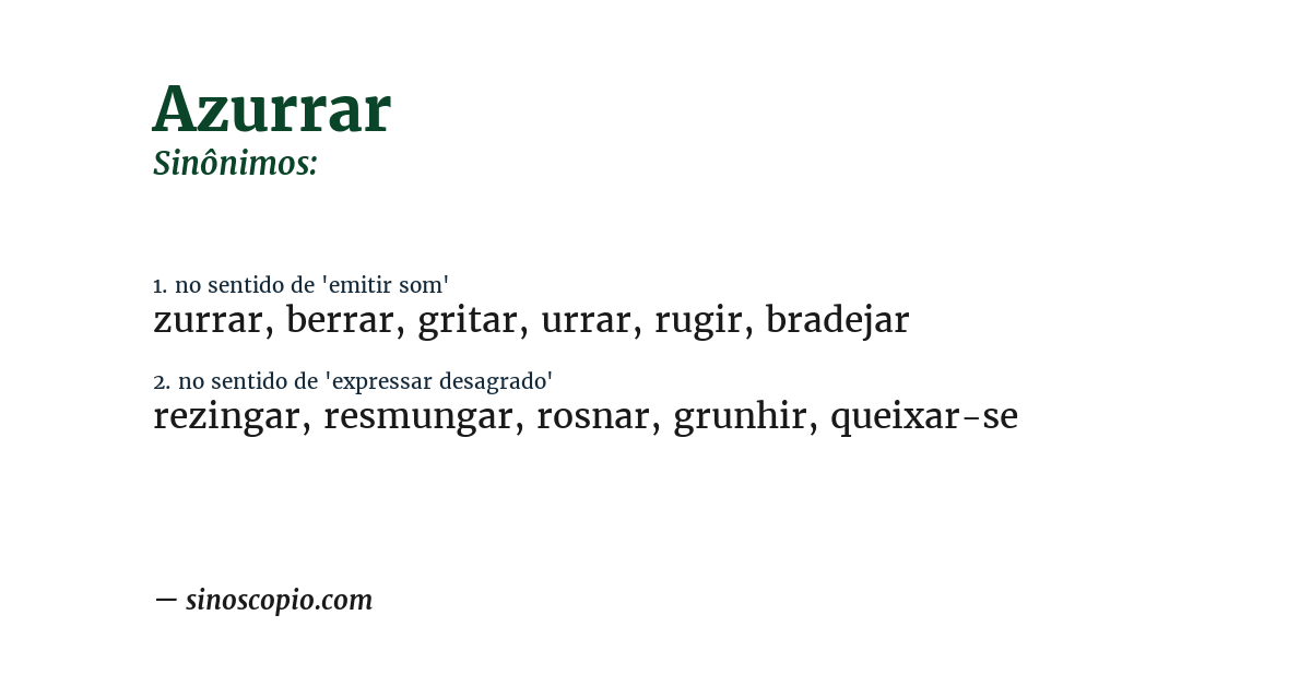 Sinônimo de azurrar
