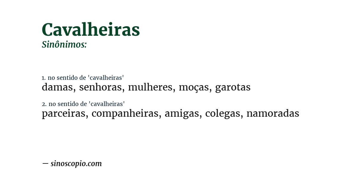 Sinônimo de cavalheiras