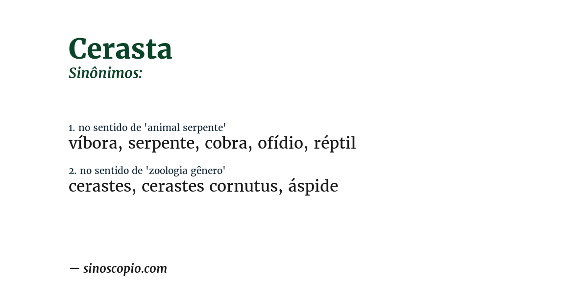 Sinônimo de cerasta