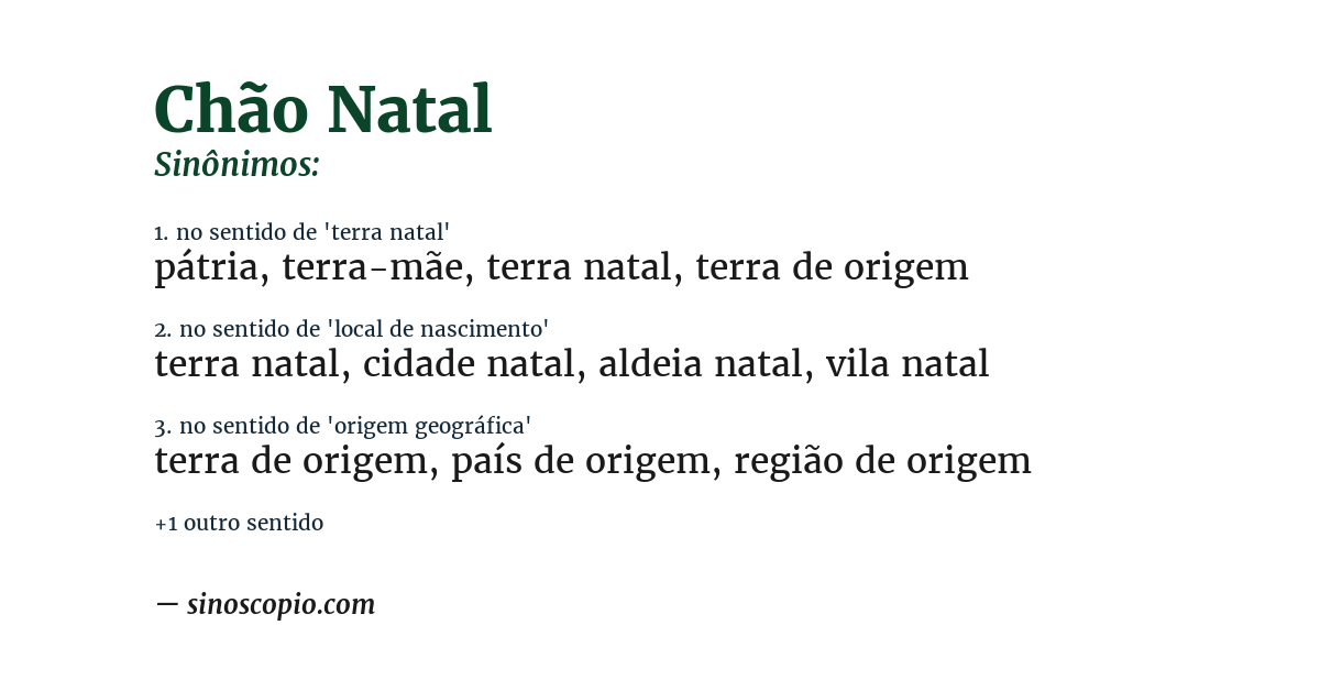 Sinônimo de chão natal