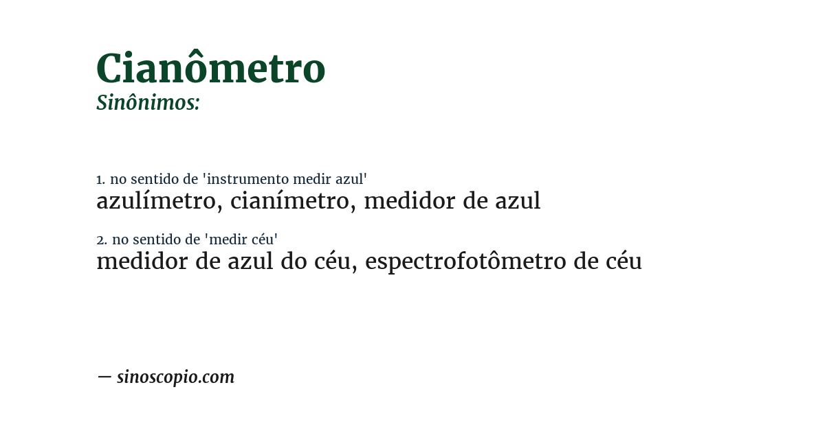 Sinônimo de cianômetro