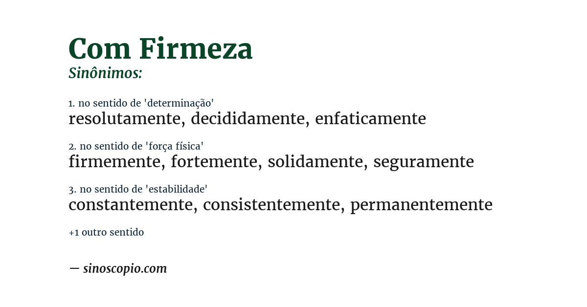 Sinônimo de com firmeza