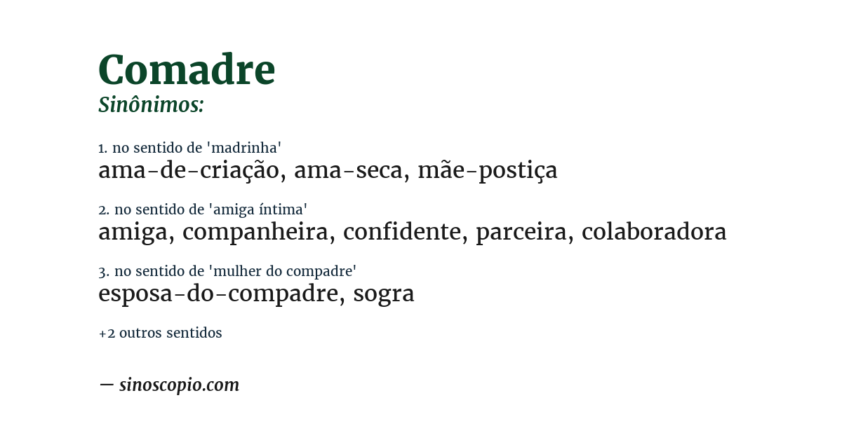Sinônimo de comadre