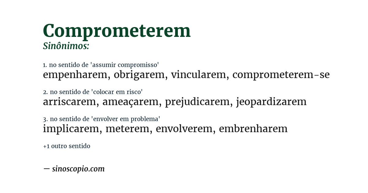 Sinônimo de comprometerem