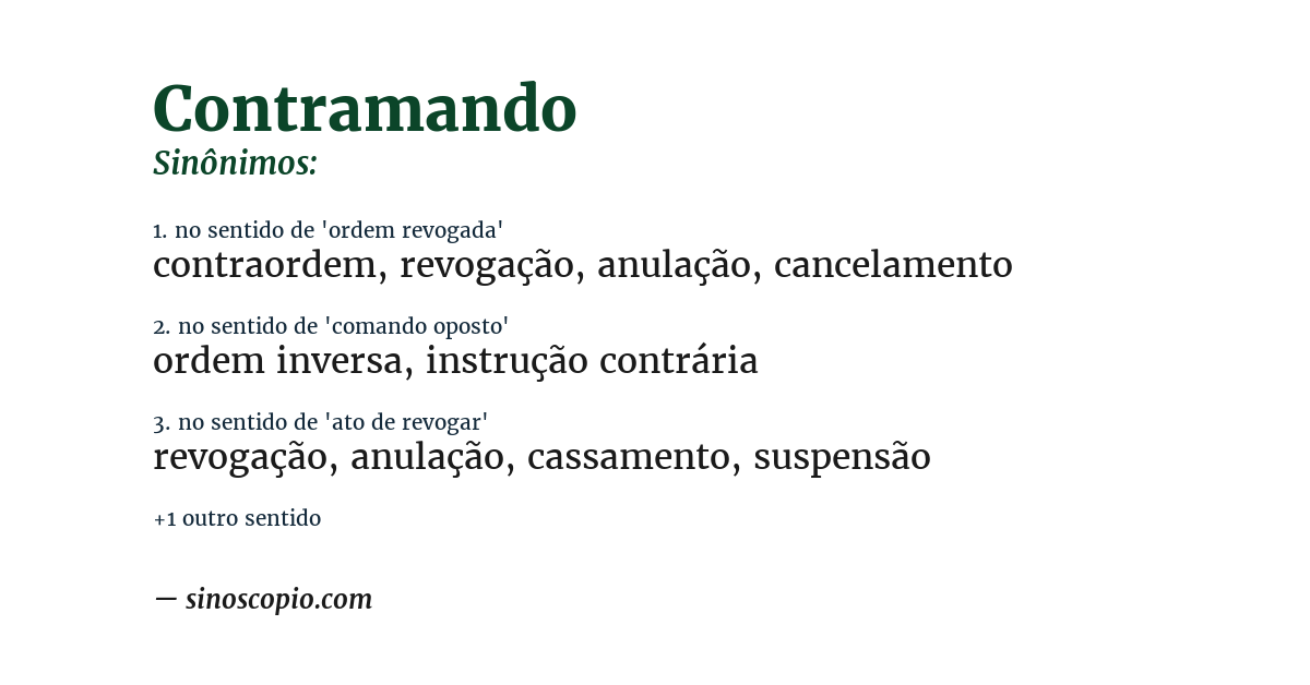 Sinônimo de contramando