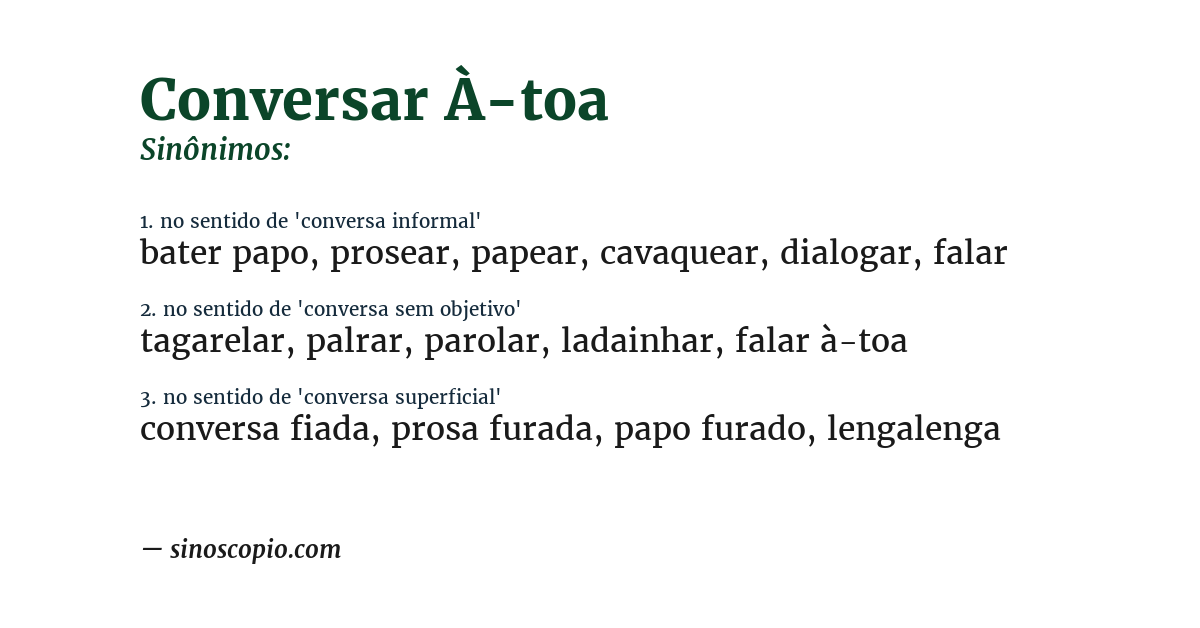 Sinônimo de conversar à-toa