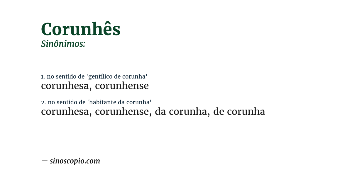 Sinônimo de corunhês
