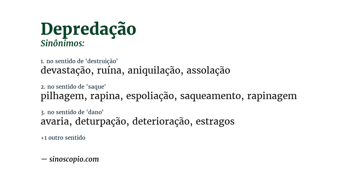 Sinônimo de depredação