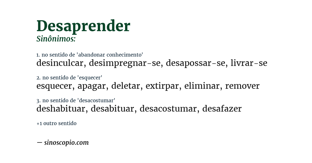 Sinônimo de desaprender