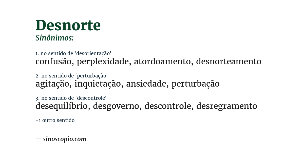 Sinônimo de desnorte
