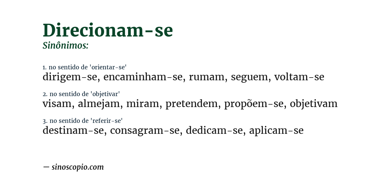 Sinônimo de direcionam-se