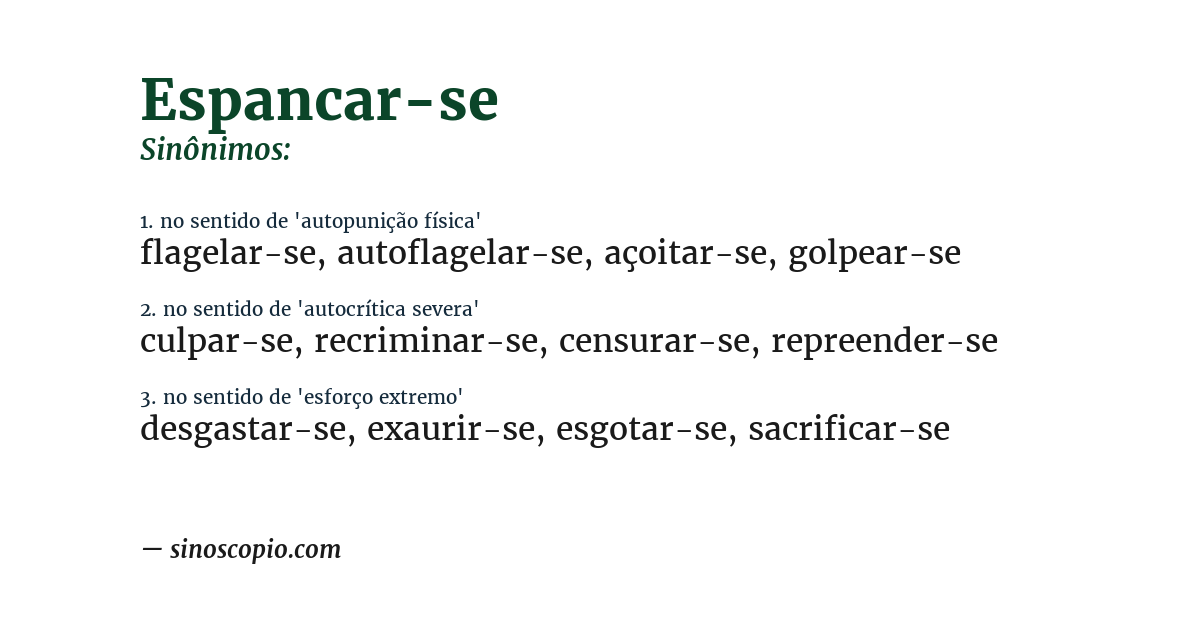 Sinônimo de espancar-se