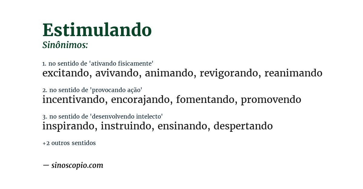 Sinônimo de estimulando