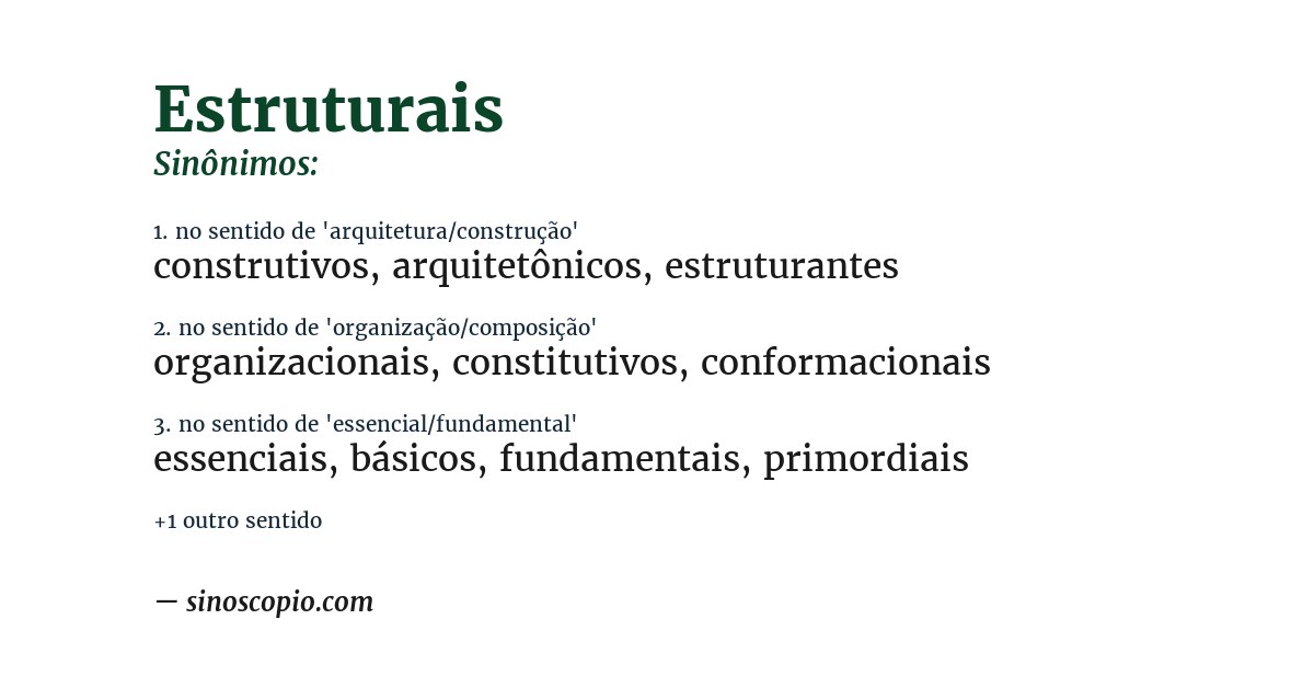 Sinônimo de estruturais
