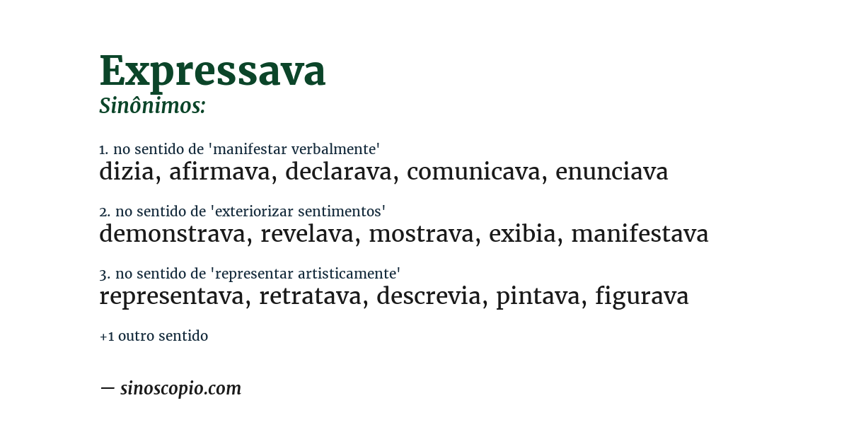Sinônimo de expressava