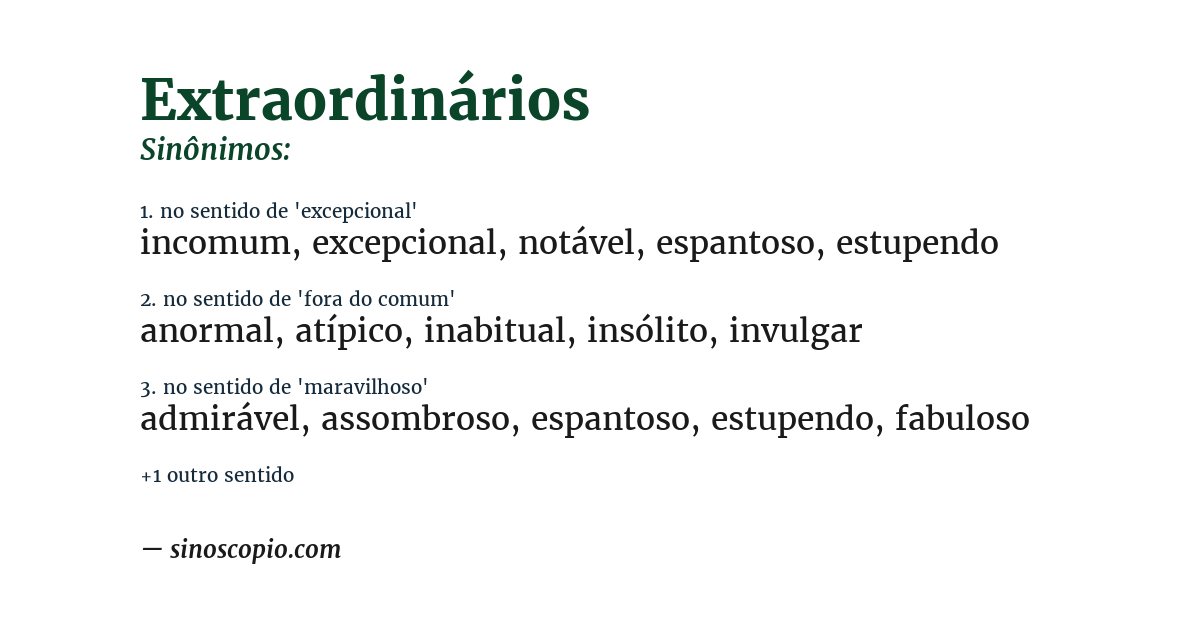 Sinônimo de extraordinários