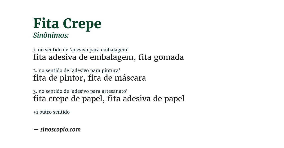Sinônimo de fita crepe