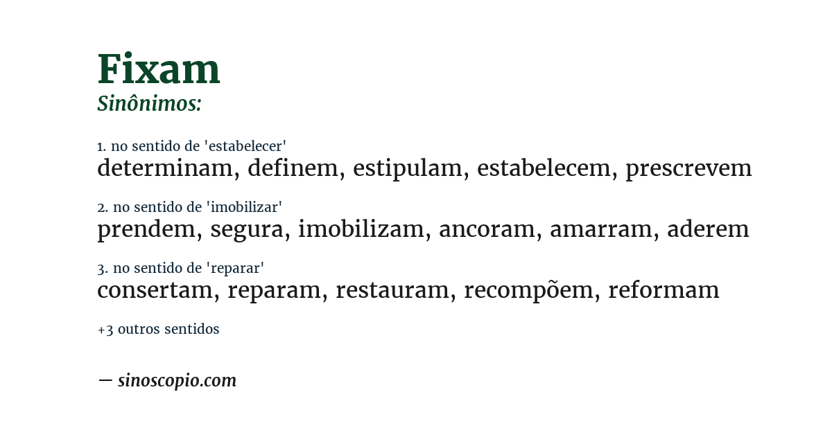 Sinônimo de fixam